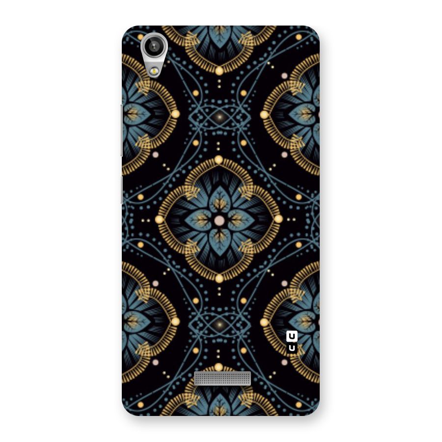 Blue With Black Flower Back Case for Lava-Pixel-V1
