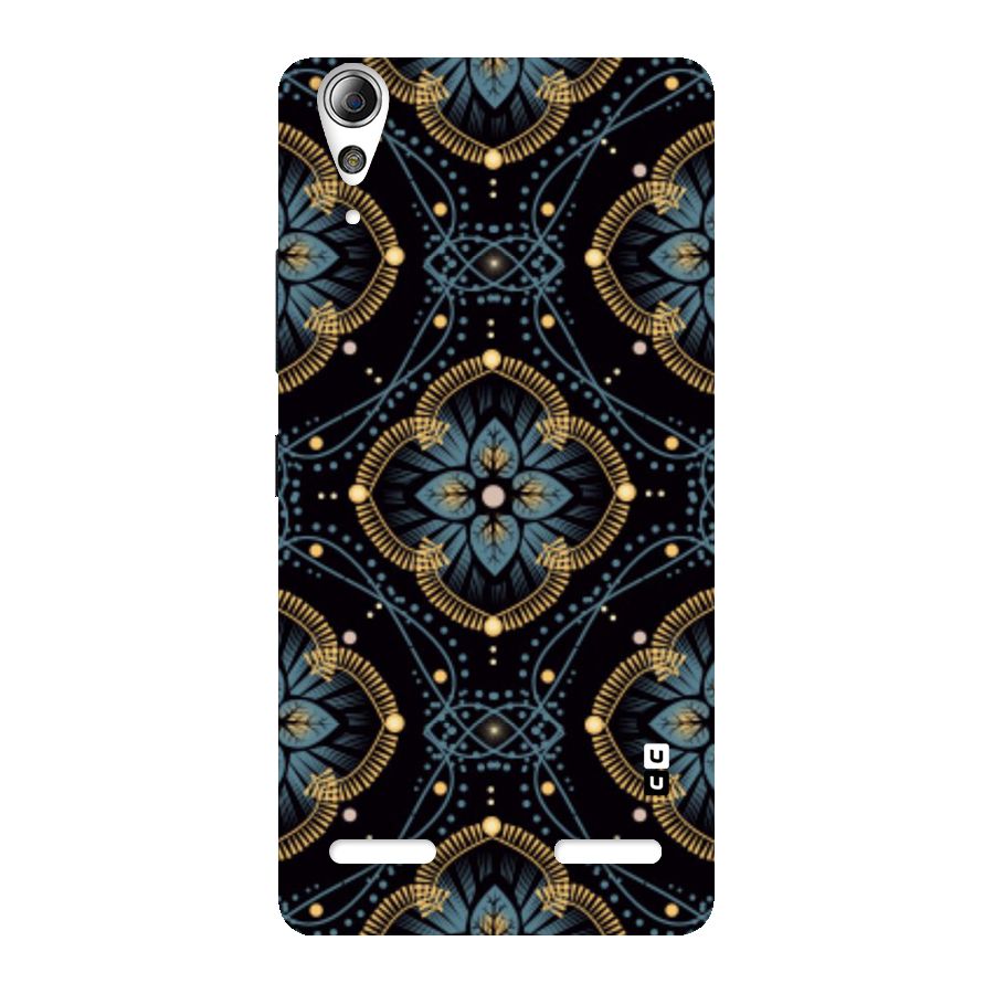 Blue With Black Flower Back Case for Lenovo A6000 Plus