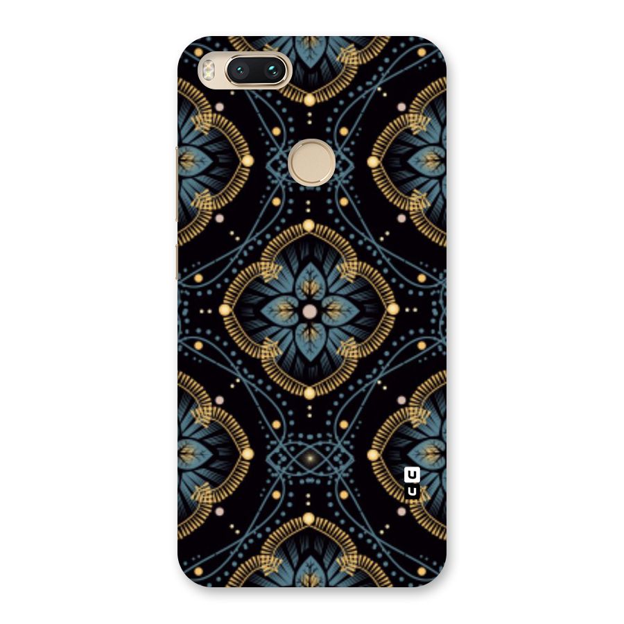 Blue With Black Flower Back Case for Mi A1