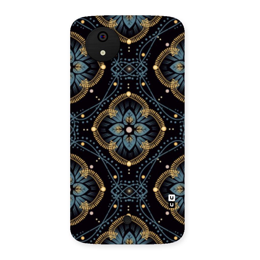 Blue With Black Flower Back Case for Micromax Canvas A1