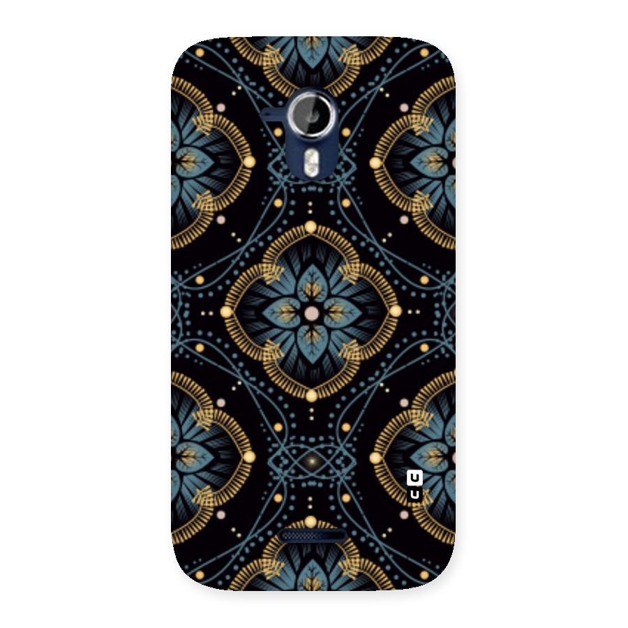 Blue With Black Flower Back Case for Micromax Canvas Magnus A117