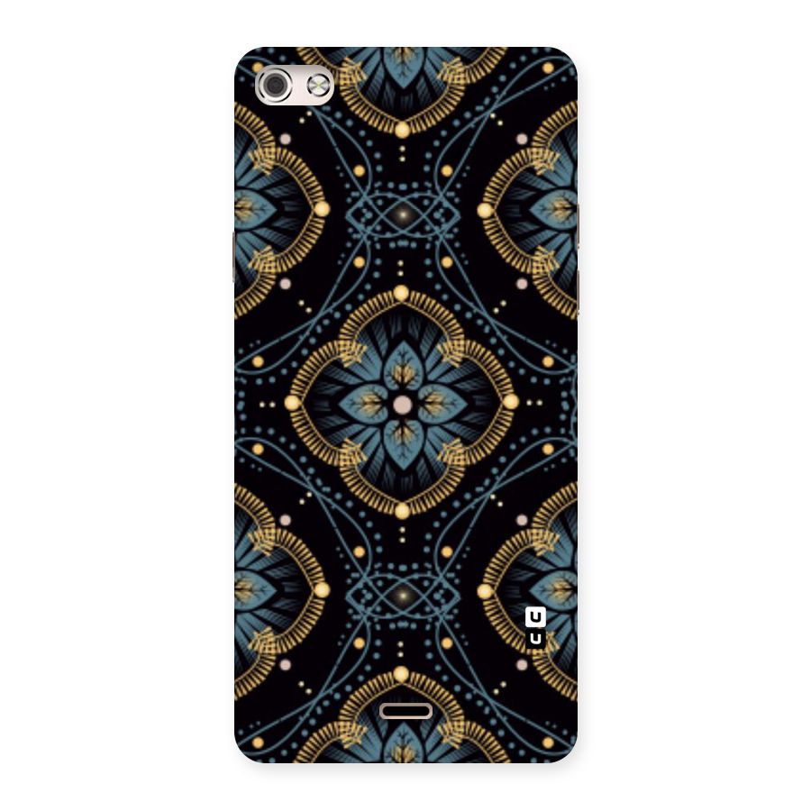 Blue With Black Flower Back Case for Micromax Canvas Silver 5