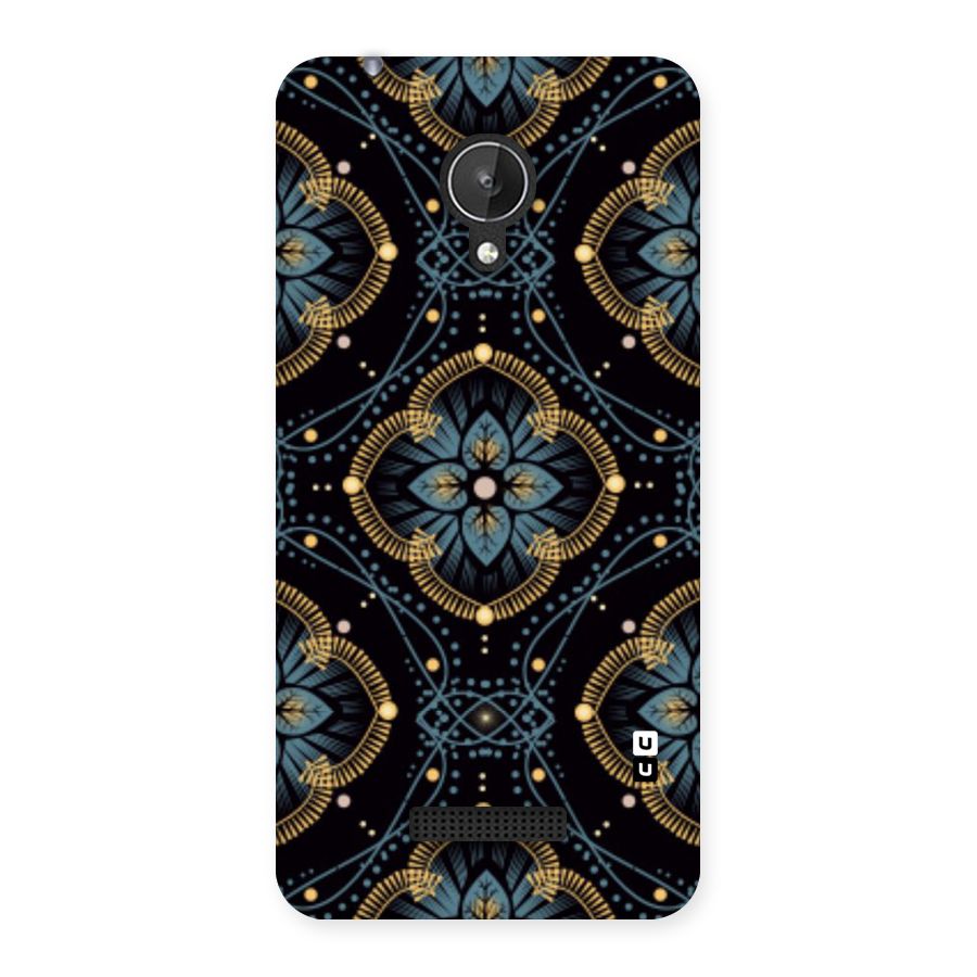 Blue With Black Flower Back Case for Micromax Canvas Spark Q380