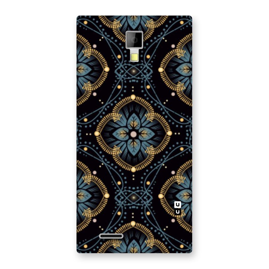 Blue With Black Flower Back Case for Micromax Canvas Xpress A99