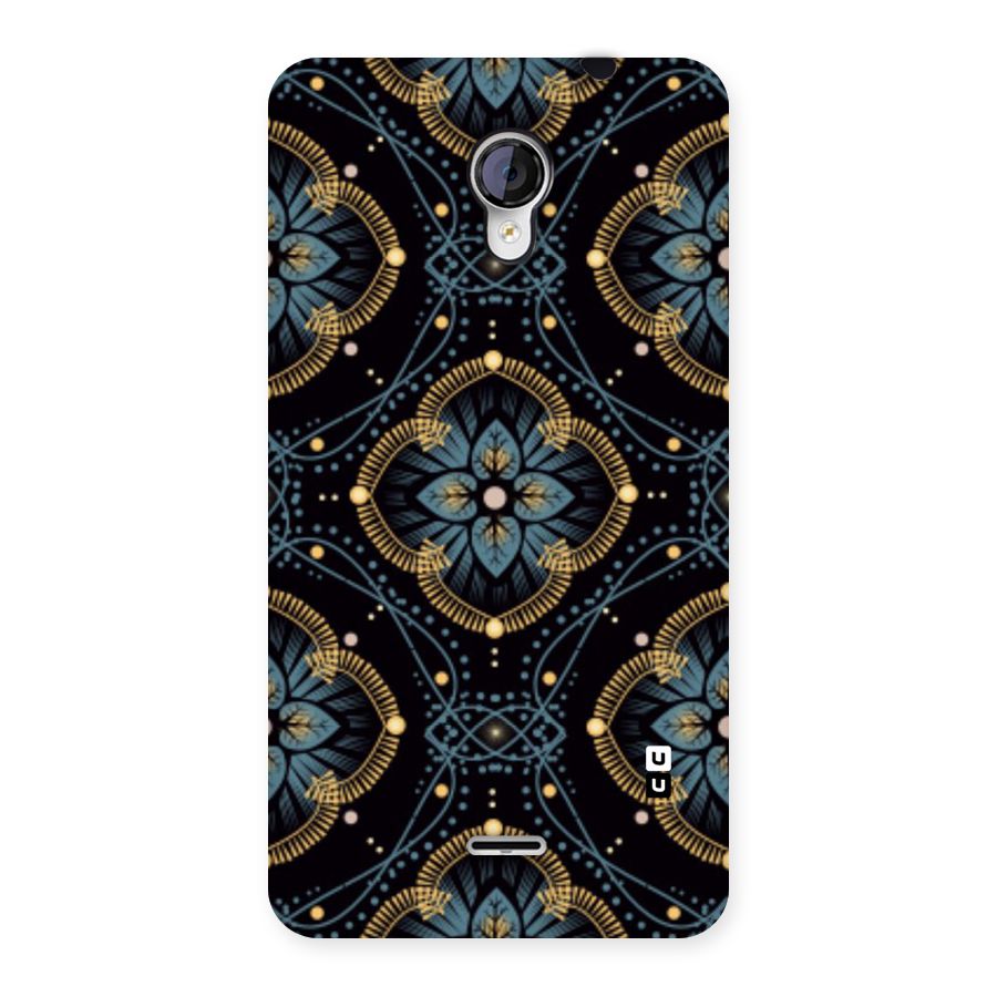 Blue With Black Flower Back Case for Micromax Unite 2 A106
