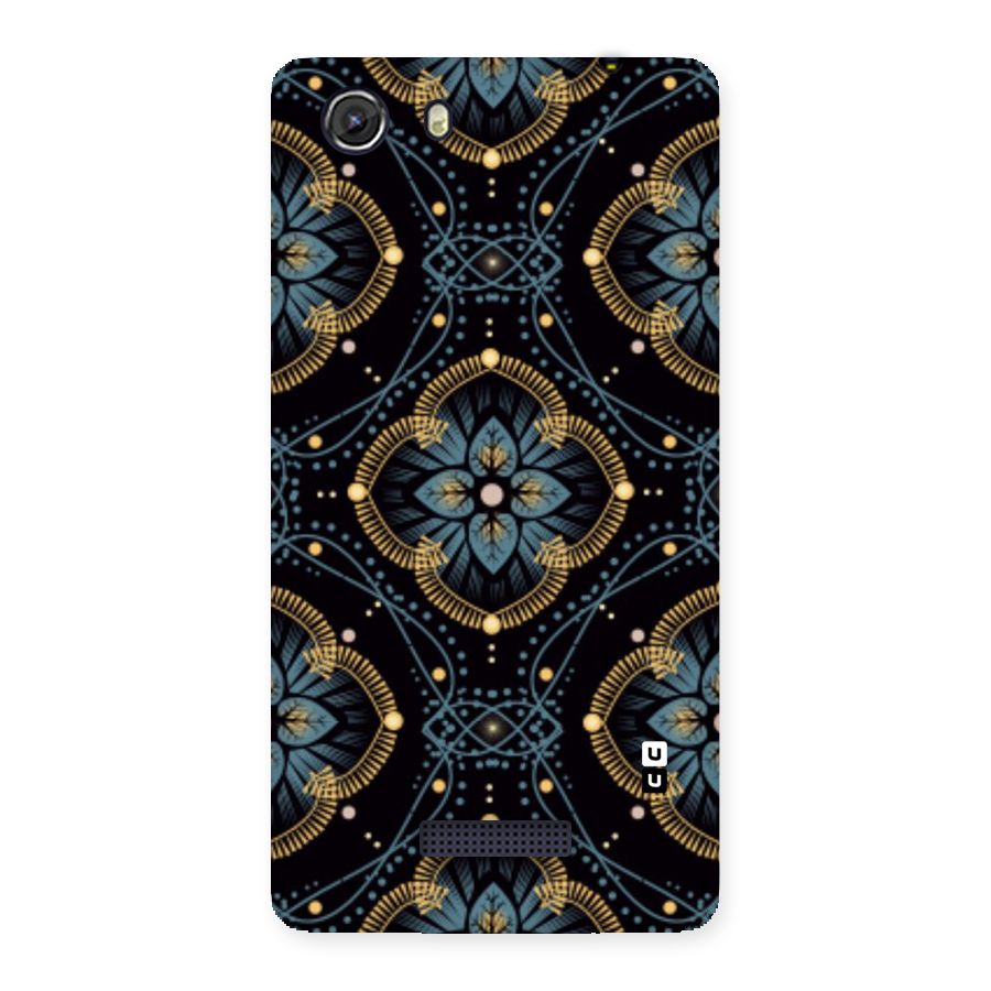 Blue With Black Flower Back Case for Micromax Unite 3
