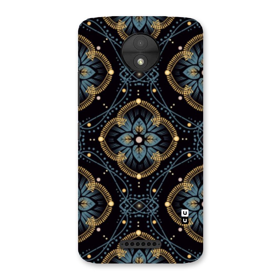 Blue With Black Flower Back Case for Moto C
