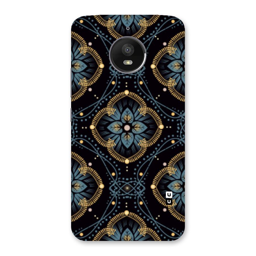 Blue With Black Flower Back Case for Moto E4 Plus