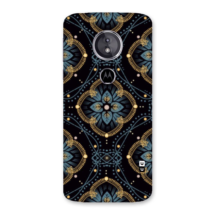 Blue With Black Flower Back Case for Moto E5