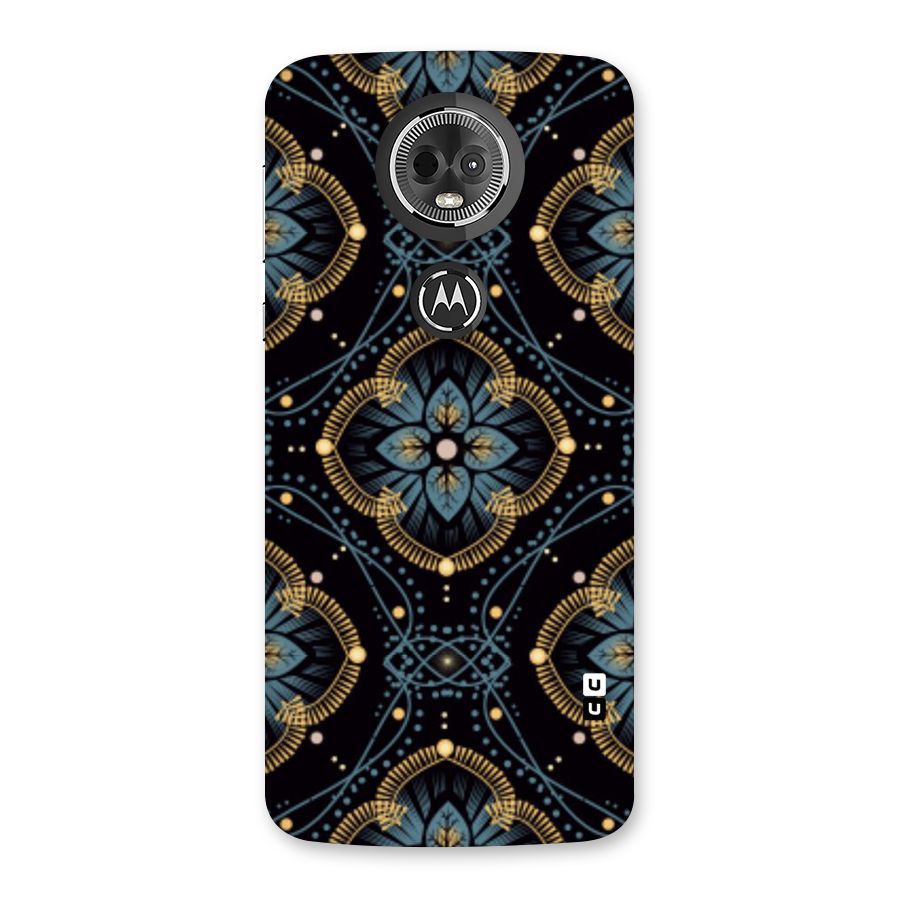 Blue With Black Flower Back Case for Moto E5 Plus