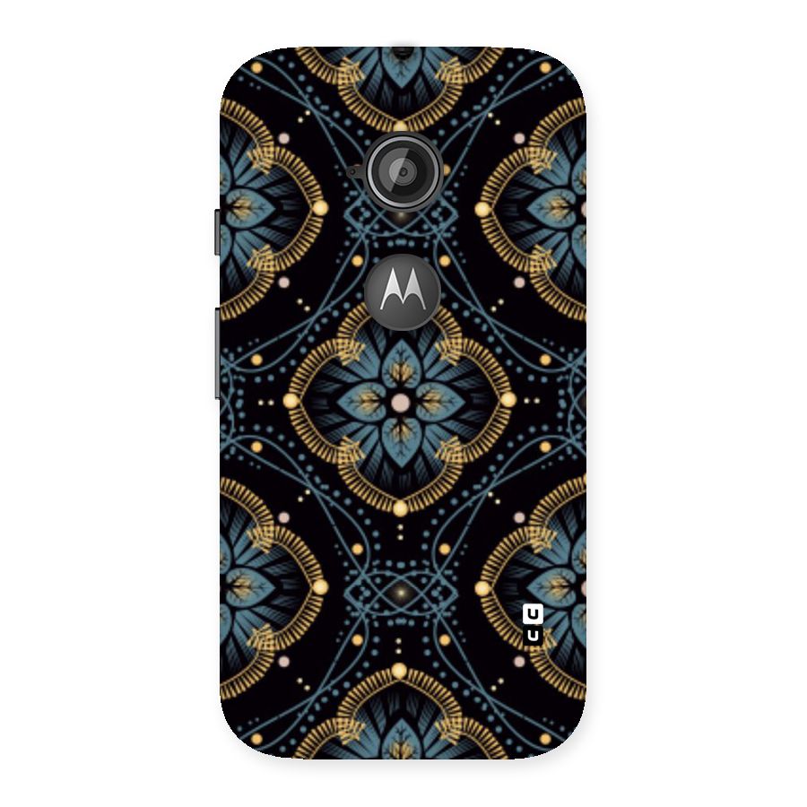Blue With Black Flower Back Case for Moto E 2nd Gen