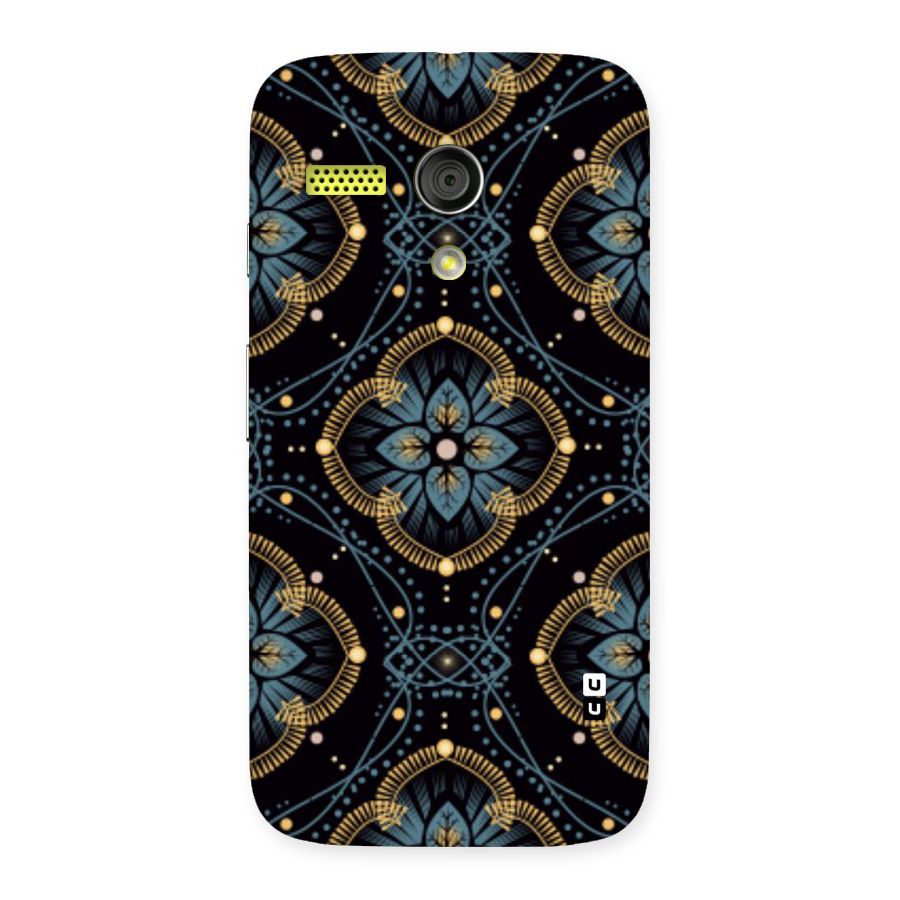 Blue With Black Flower Back Case for Moto G