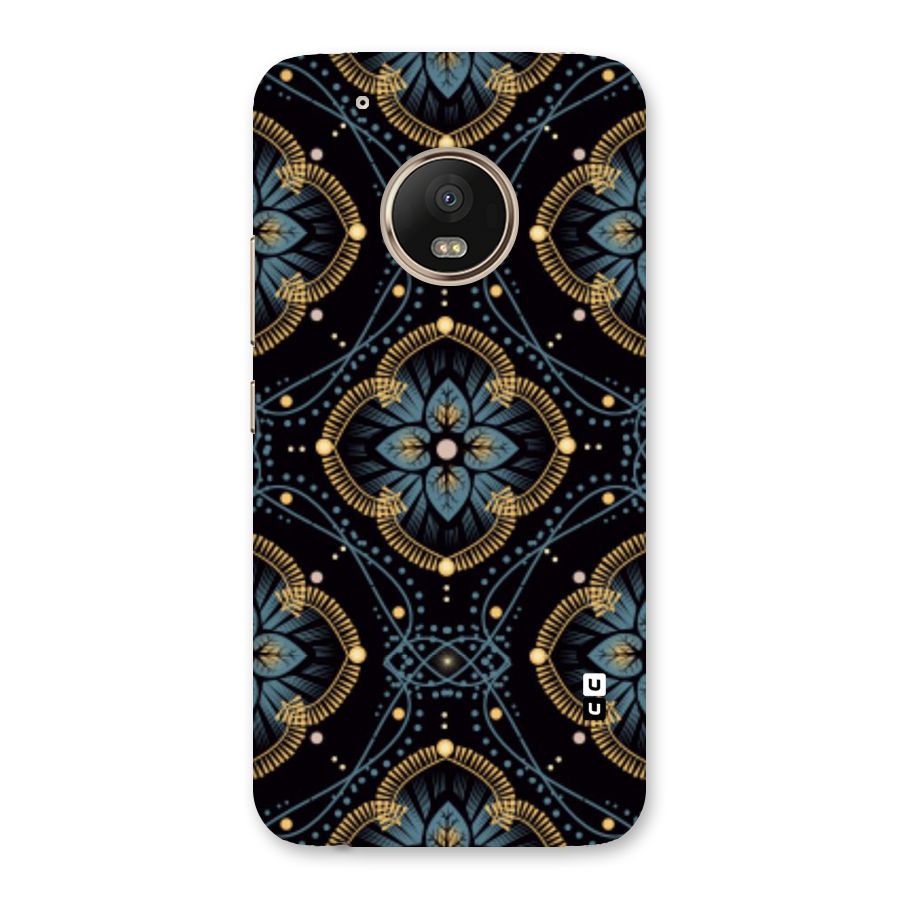 Blue With Black Flower Back Case for Moto G5 Plus