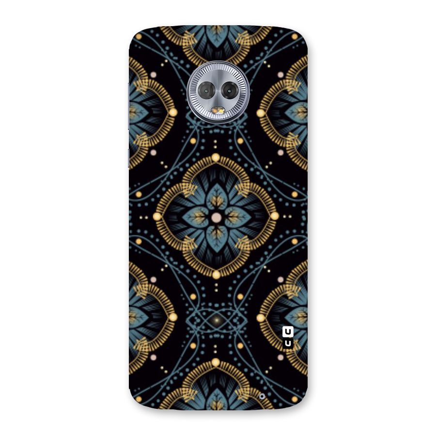 Blue With Black Flower Back Case for Moto G6 Plus