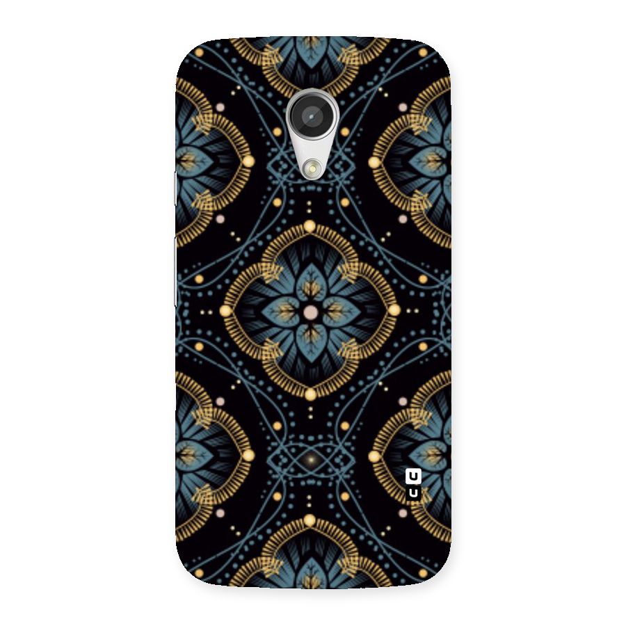Blue With Black Flower Back Case for Moto G 2nd Gen