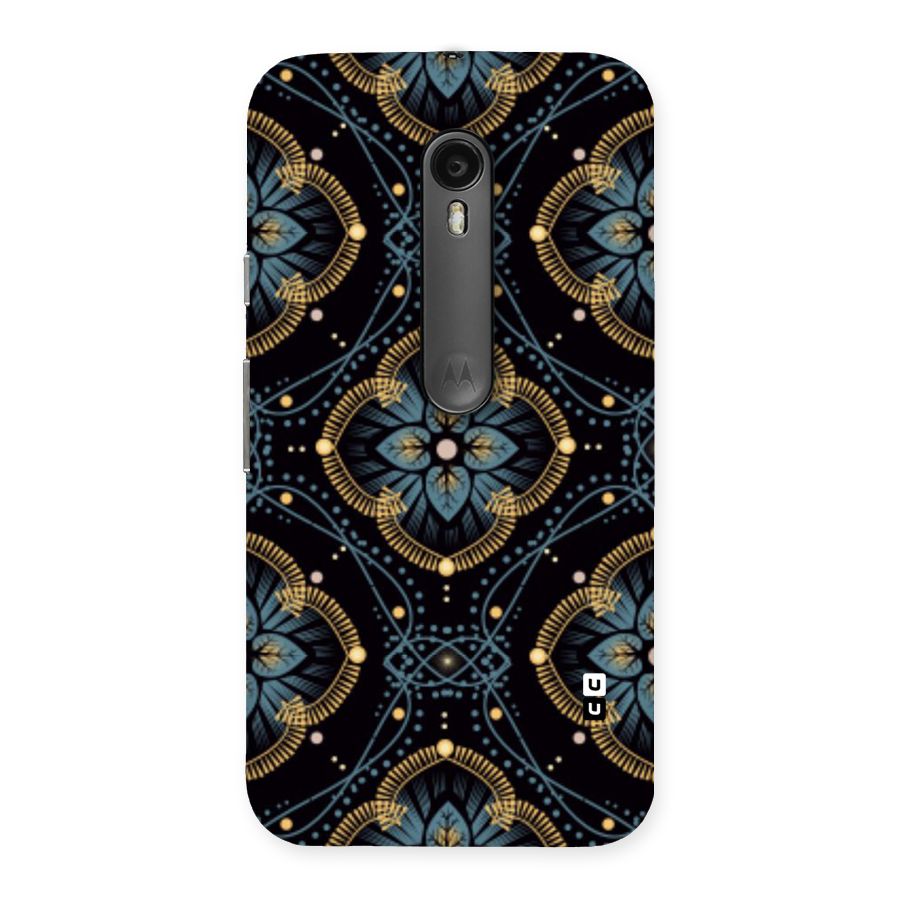 Blue With Black Flower Back Case for Moto G Turbo