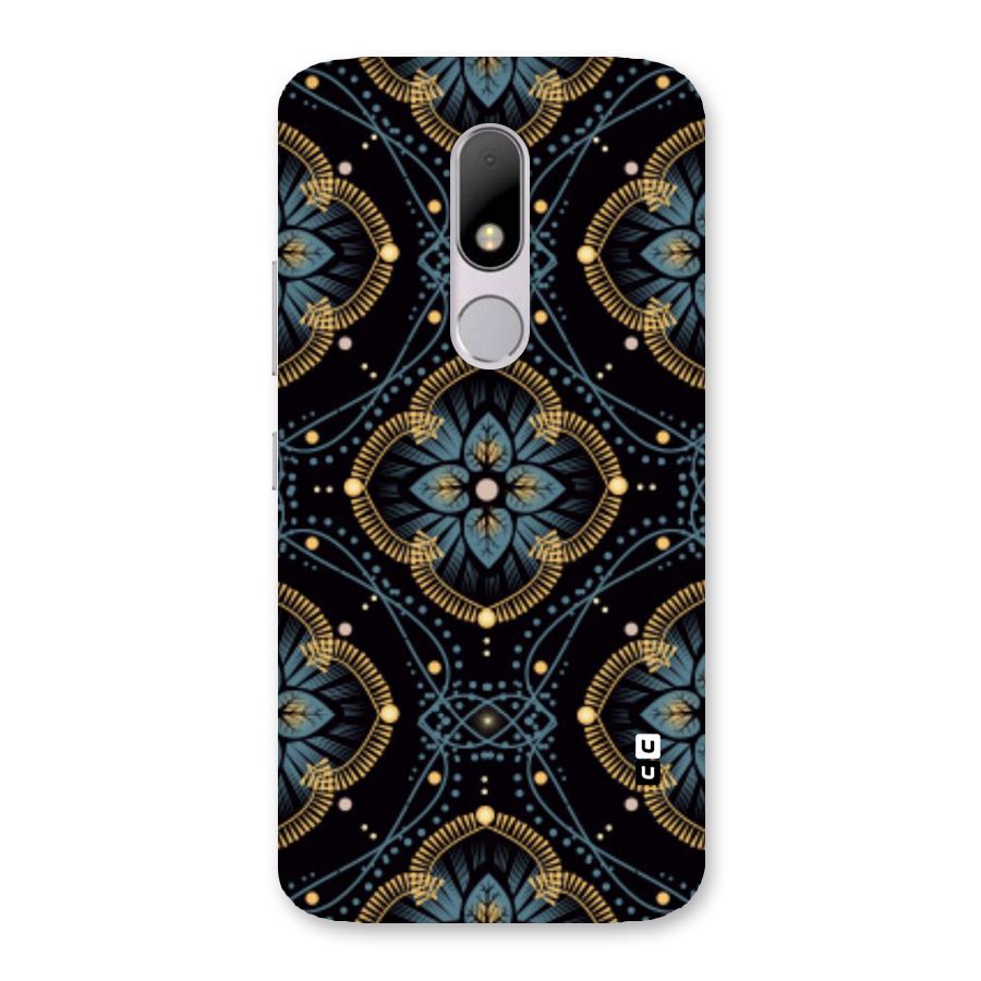 Blue With Black Flower Back Case for Moto M