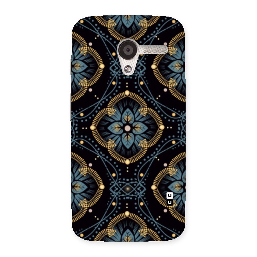 Blue With Black Flower Back Case for Moto X