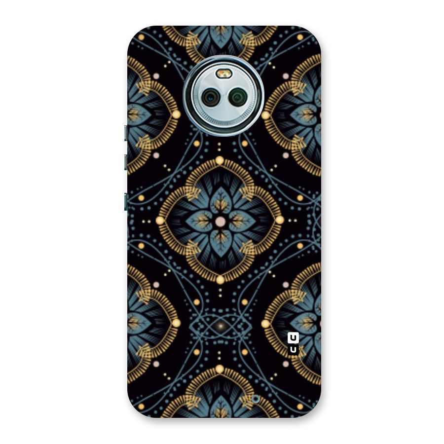 Blue With Black Flower Back Case for Moto X4