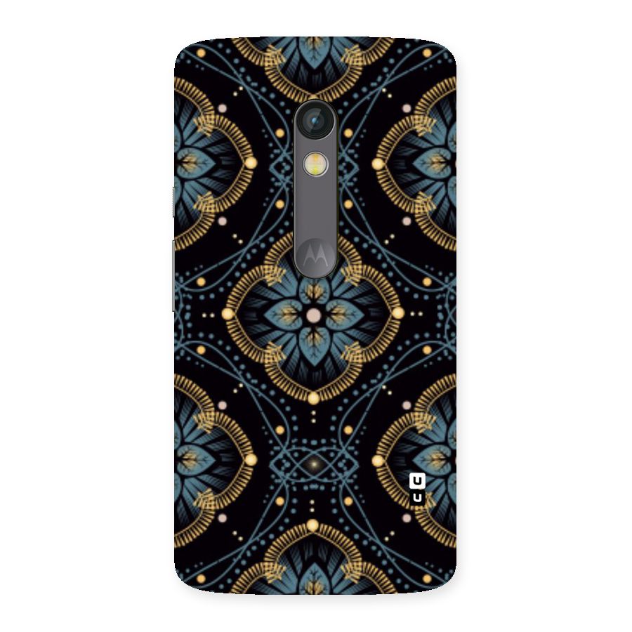Blue With Black Flower Back Case for Moto X Play