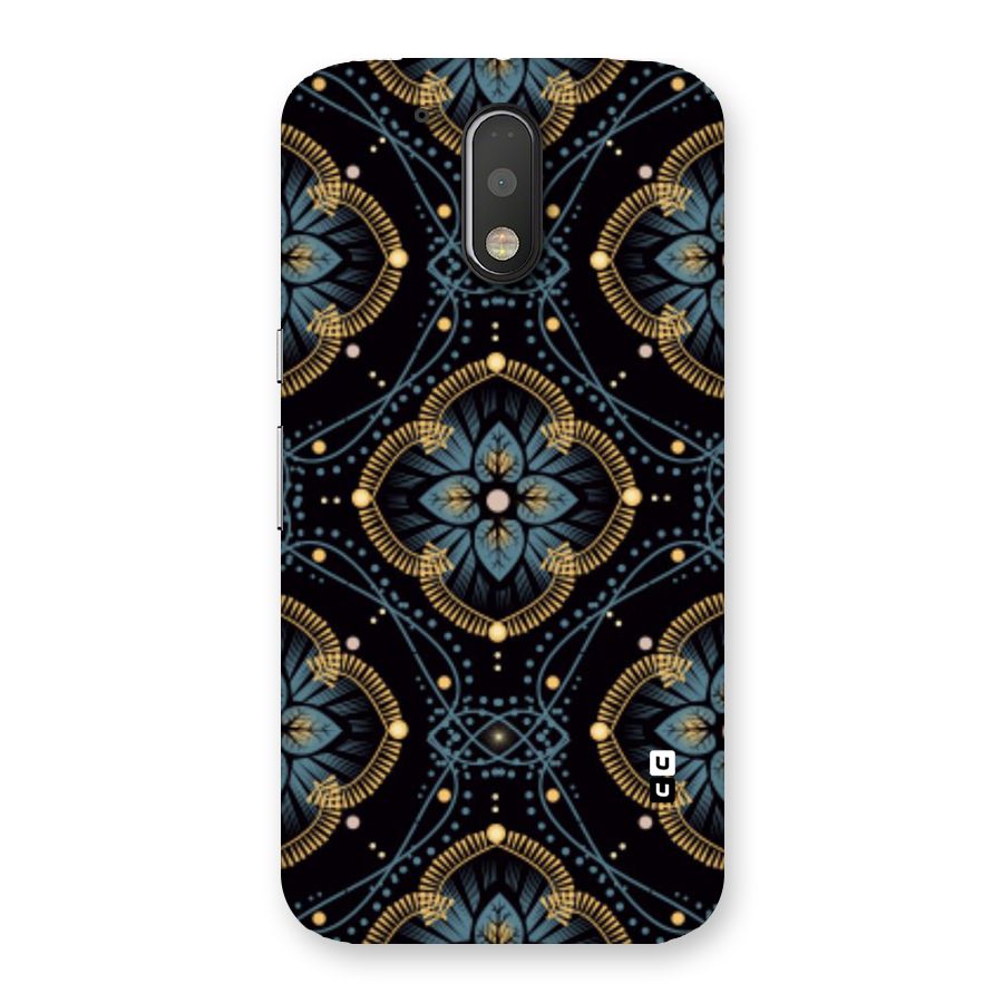 Blue With Black Flower Back Case for Motorola Moto G4
