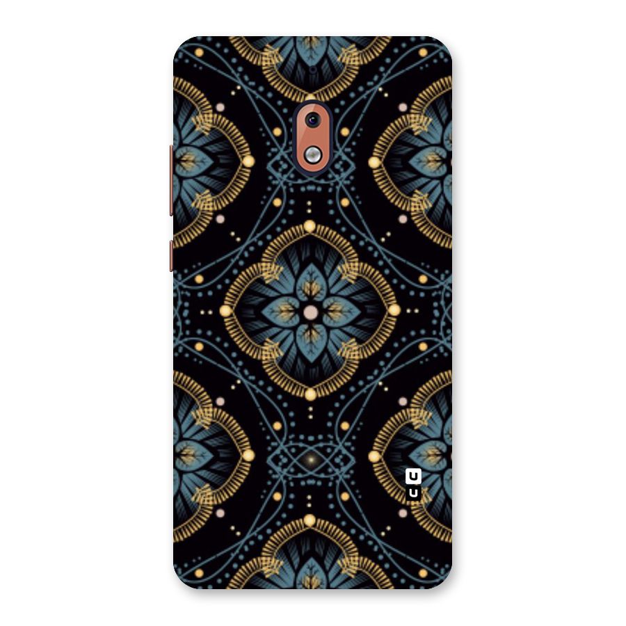 Blue With Black Flower Back Case for Nokia 2.1