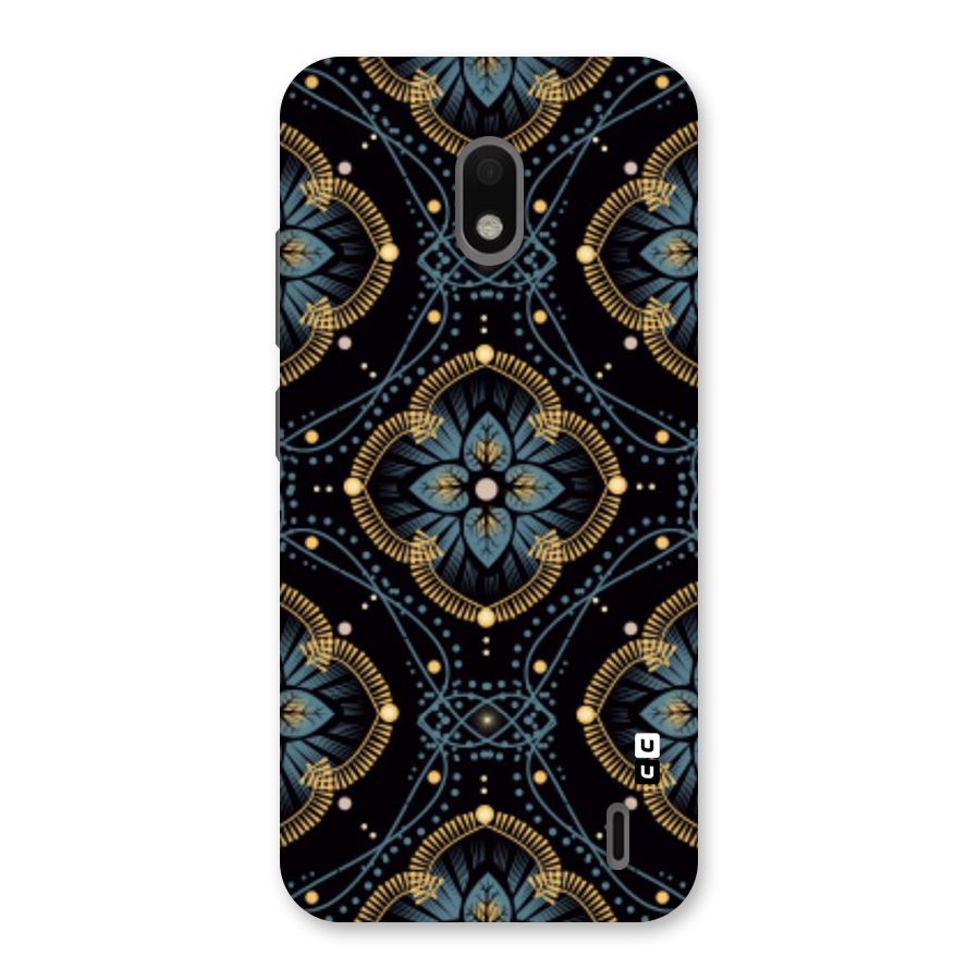 Blue With Black Flower Back Case for Nokia 2.2