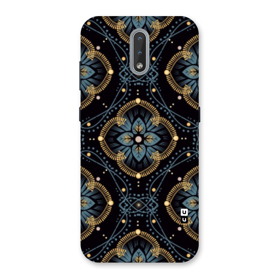 Blue With Black Flower Back Case for Nokia 2.3