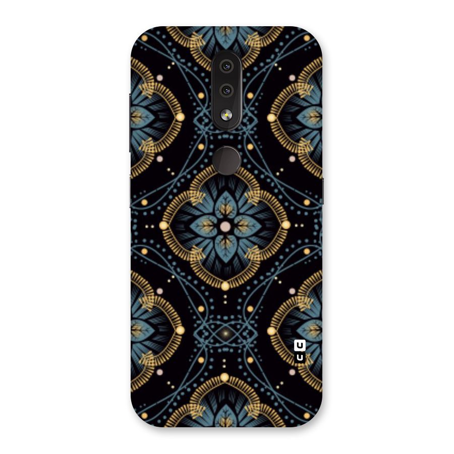 Blue With Black Flower Back Case for Nokia 4.2