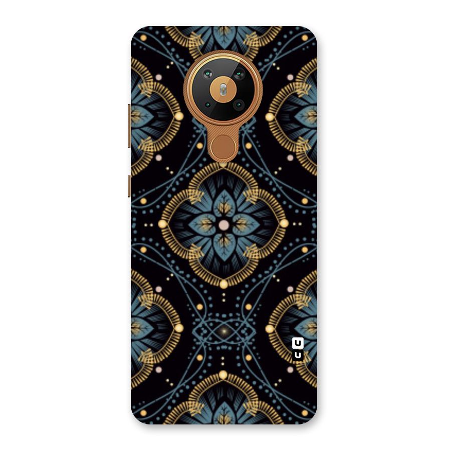 Blue With Black Flower Back Case for Nokia 5.3