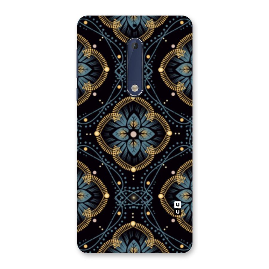Blue With Black Flower Back Case for Nokia 5