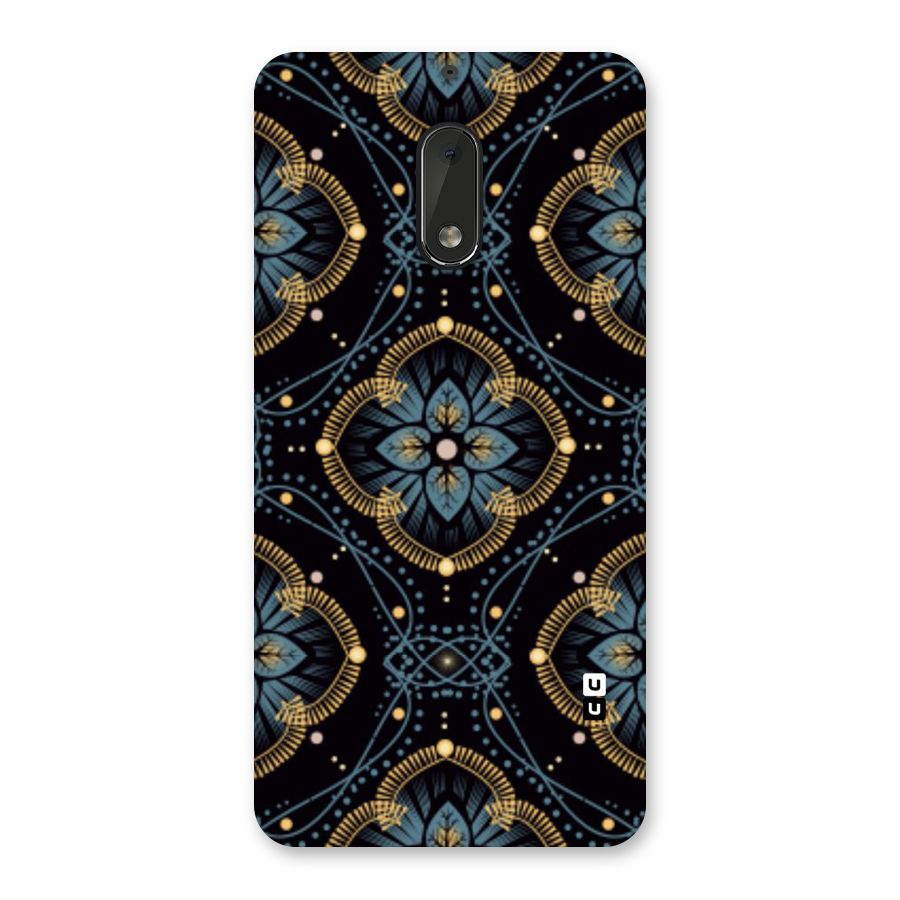 Blue With Black Flower Back Case for Nokia 6