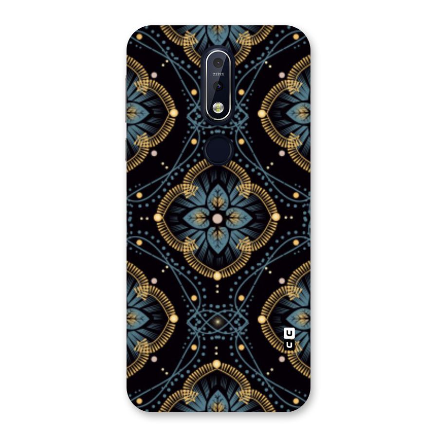 Blue With Black Flower Back Case for Nokia 7.1