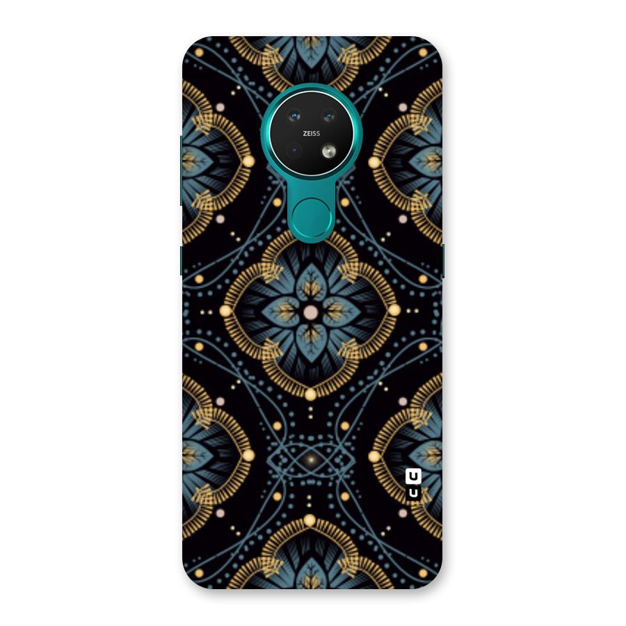 Blue With Black Flower Back Case for Nokia 7.2