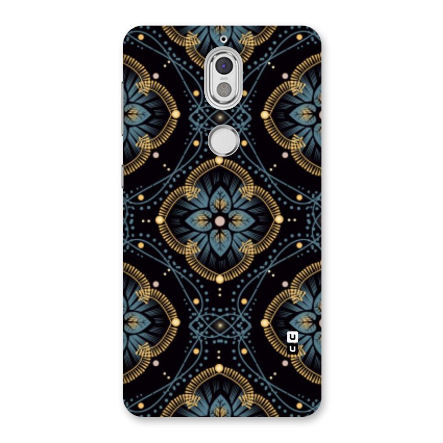 Blue With Black Flower Back Case for Nokia 7