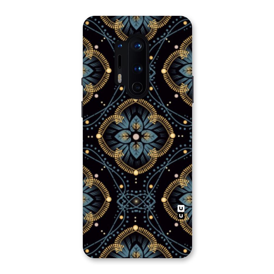 Blue With Black Flower Back Case for OnePlus 8 Pro