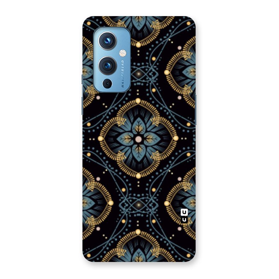 Blue With Black Flower Back Case for OnePlus 9