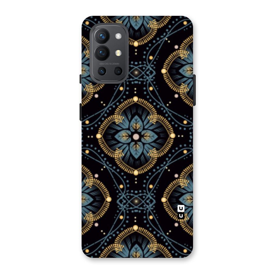 Blue With Black Flower Back Case for OnePlus 9R