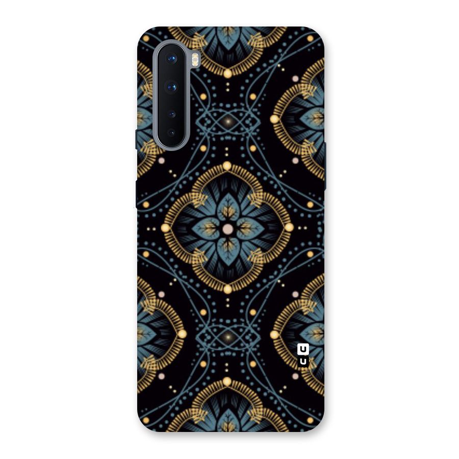 Blue With Black Flower Back Case for OnePlus Nord