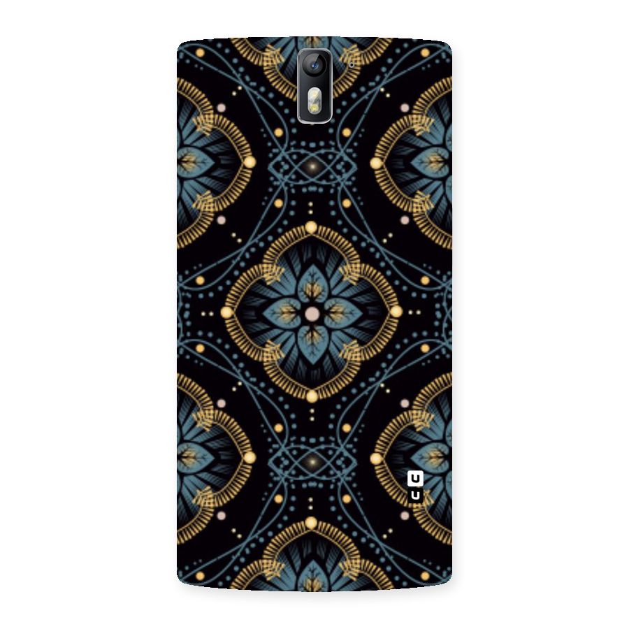 Blue With Black Flower Back Case for One Plus One