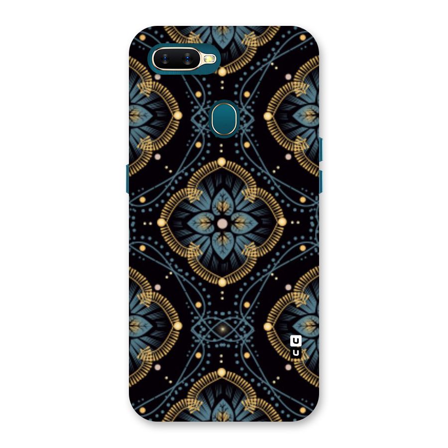 Blue With Black Flower Back Case for Oppo A11k