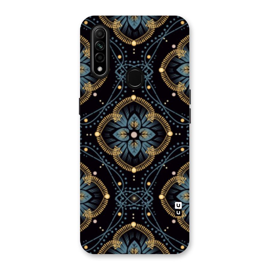 Blue With Black Flower Back Case for Oppo A31