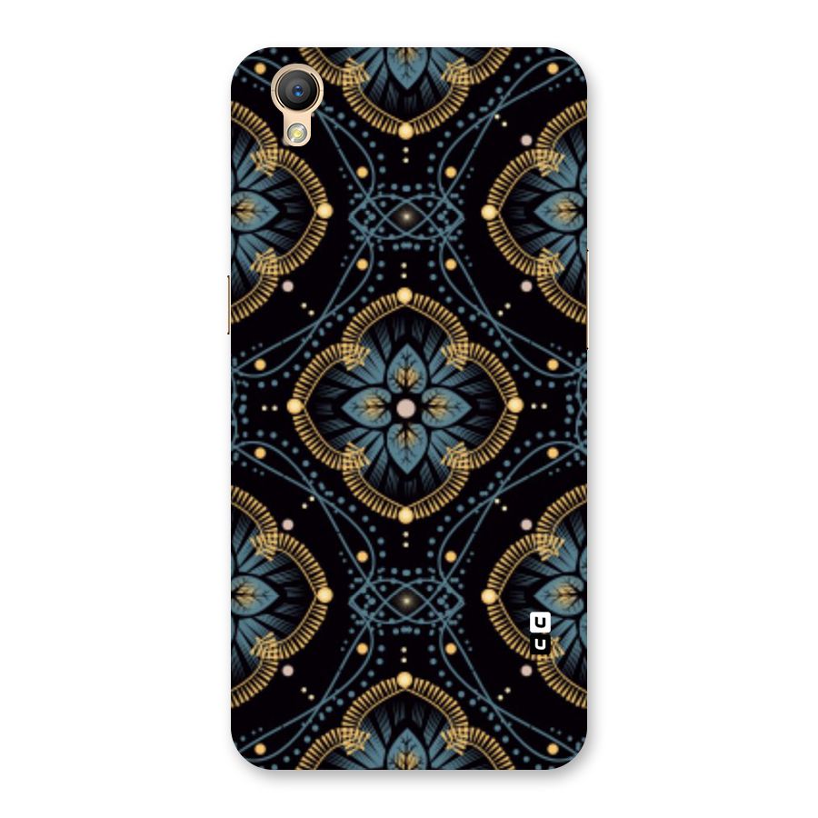 Blue With Black Flower Back Case for Oppo A37