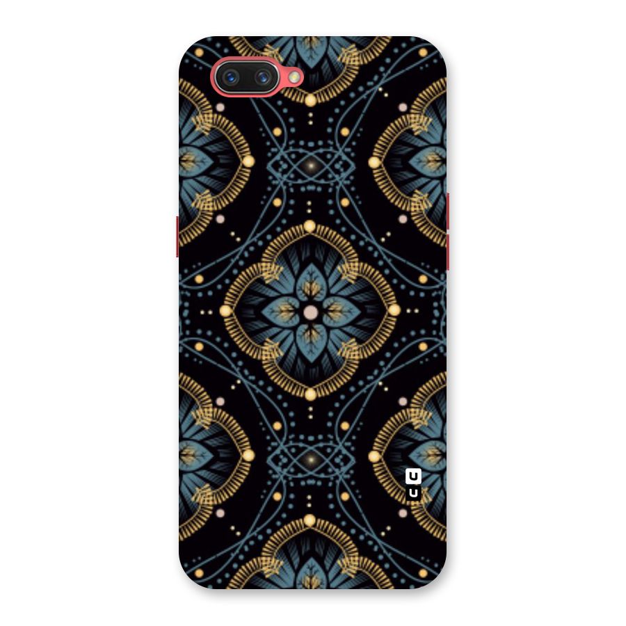 Blue With Black Flower Back Case for Oppo A3s