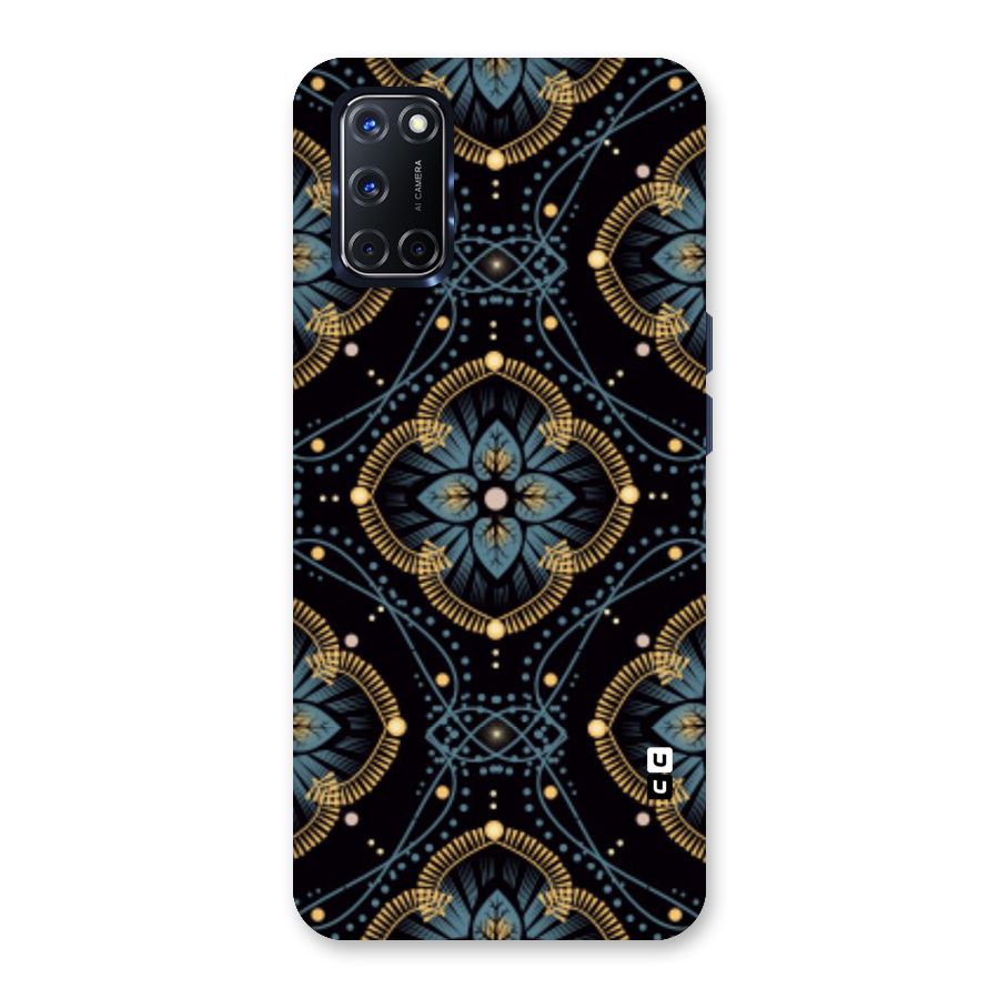 Blue With Black Flower Back Case for Oppo A52