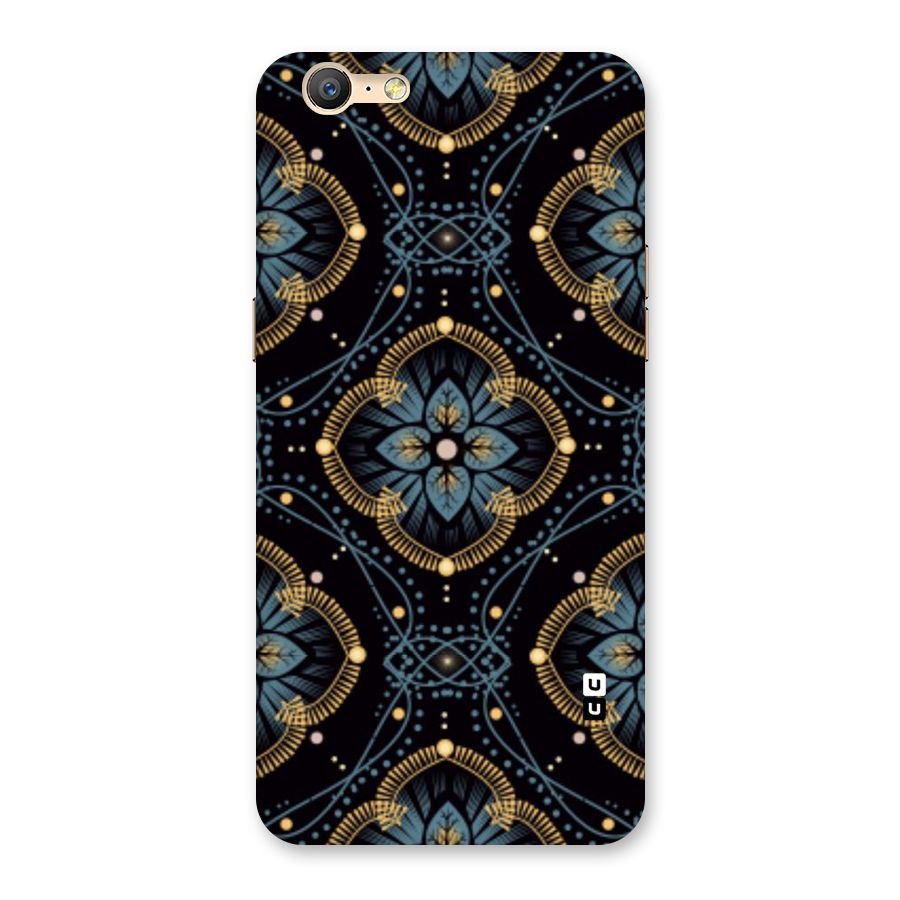 Blue With Black Flower Back Case for Oppo A57