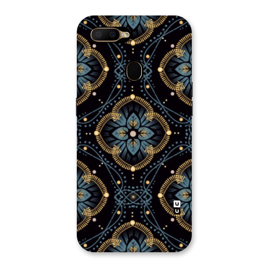 Blue With Black Flower Back Case for Oppo A5s