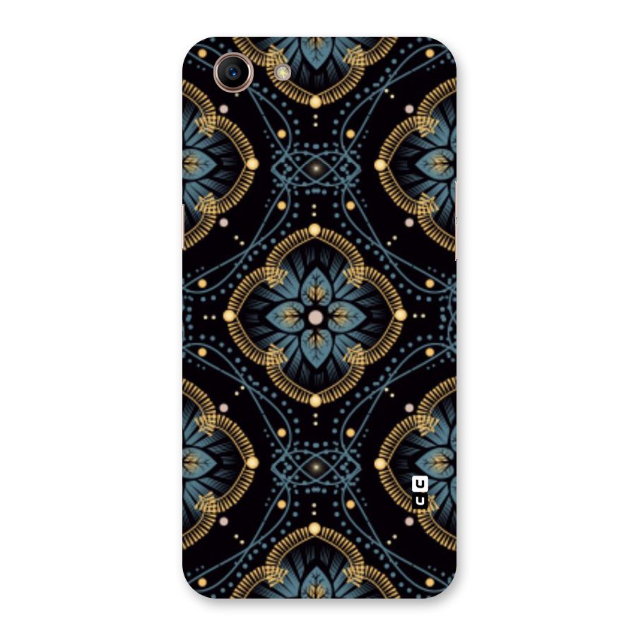 Blue With Black Flower Back Case for Oppo A83 (2018)