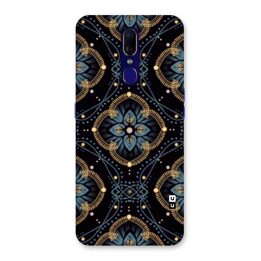 Blue With Black Flower Back Case for Oppo A9