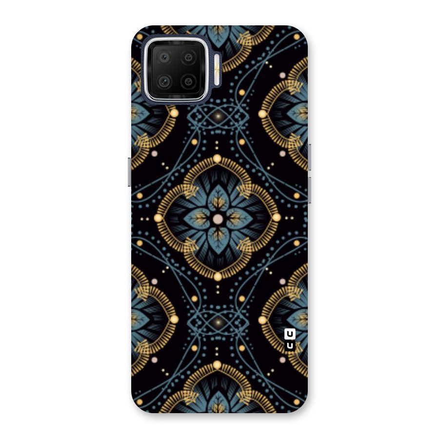 Blue With Black Flower Back Case for Oppo F17